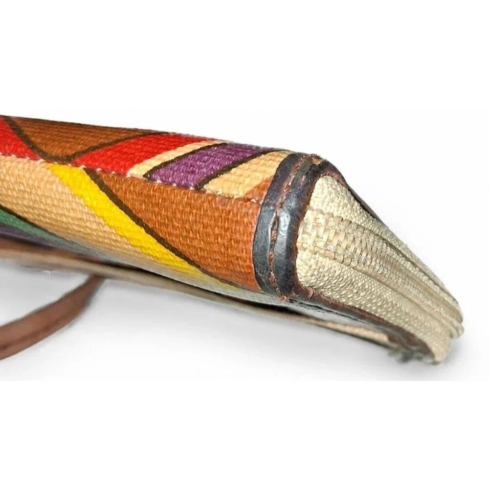 Fossil Key-Per Chevron Wristlet | Wallet Multicolor Coated Canvas with Leather T